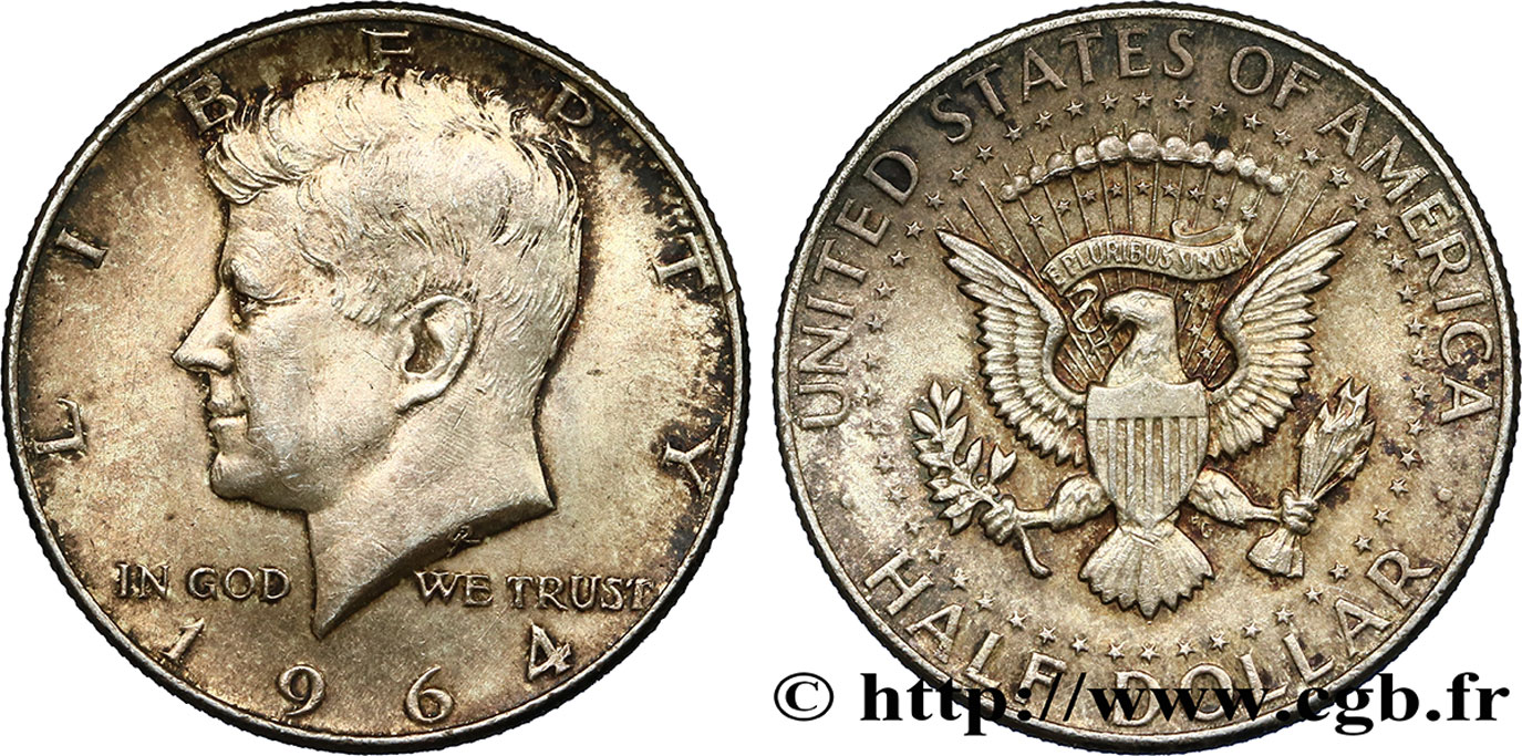 ESTADOS UNIDOS DE AMÉRICA 1/2 Dollar Kennedy 1964 Philadelphie EBC 