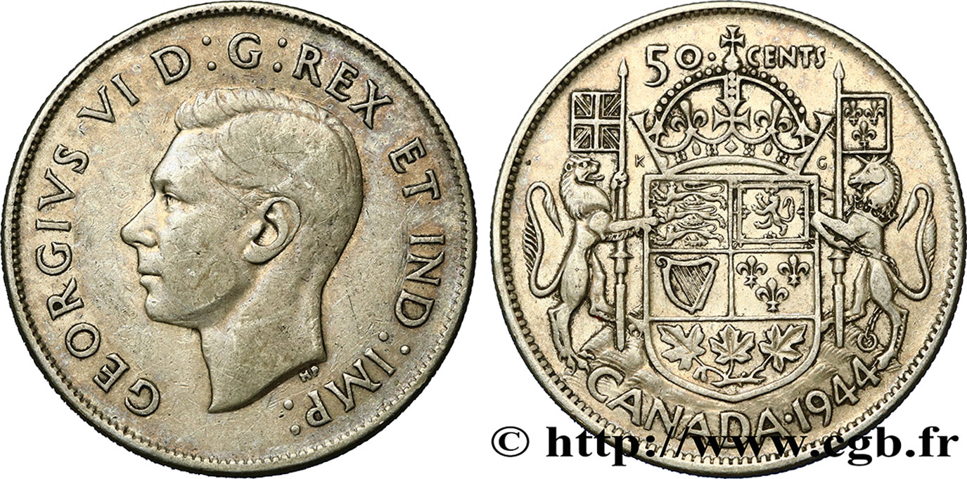 KANADA 50 Cents Georges VI 1944  SS 