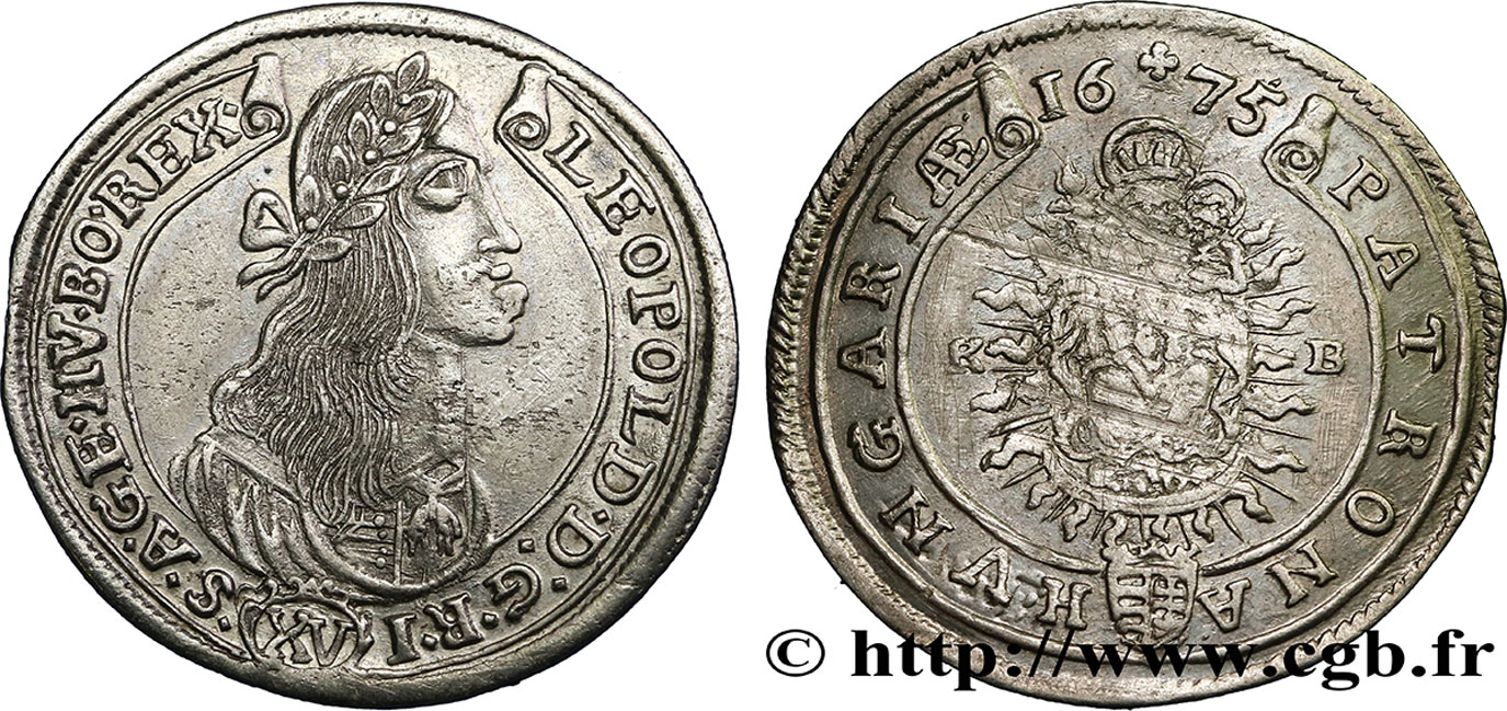 HUNGARY - KINGDOM OF HUNGARY - LEOPOLD I 15 krajczar 1675 Kremnitz (Kormoczbanya) AU 