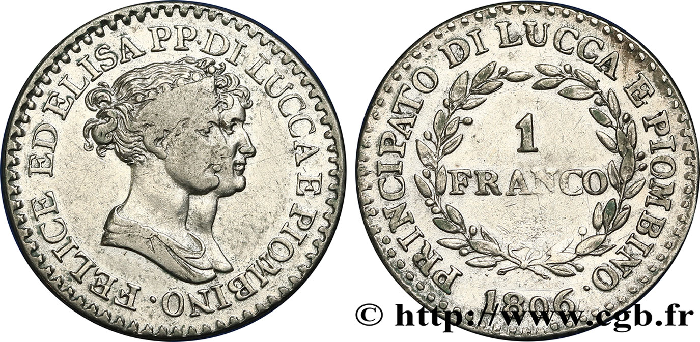 ITALY - LUCCA AND PIOMBINO 1 Franco 1806 Florence XF 