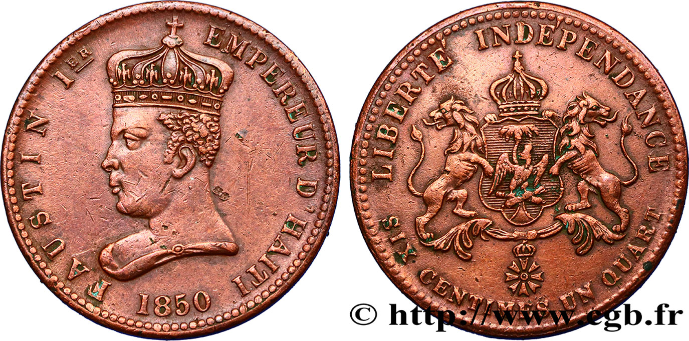 HAITI 6 Centimes 1/4 Empereur Faustin Ier 1850  BB 