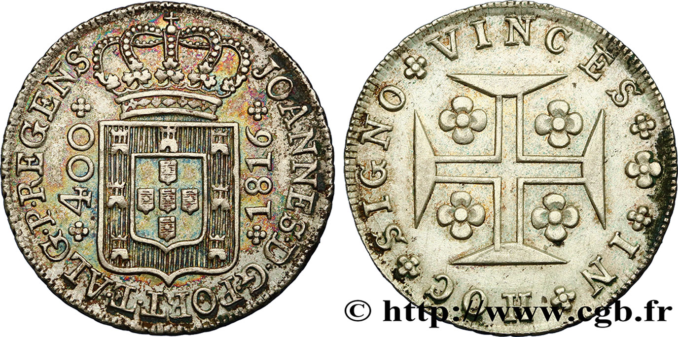 PORTUGAL 400 Reis Jean VI 1816  TTB+ 