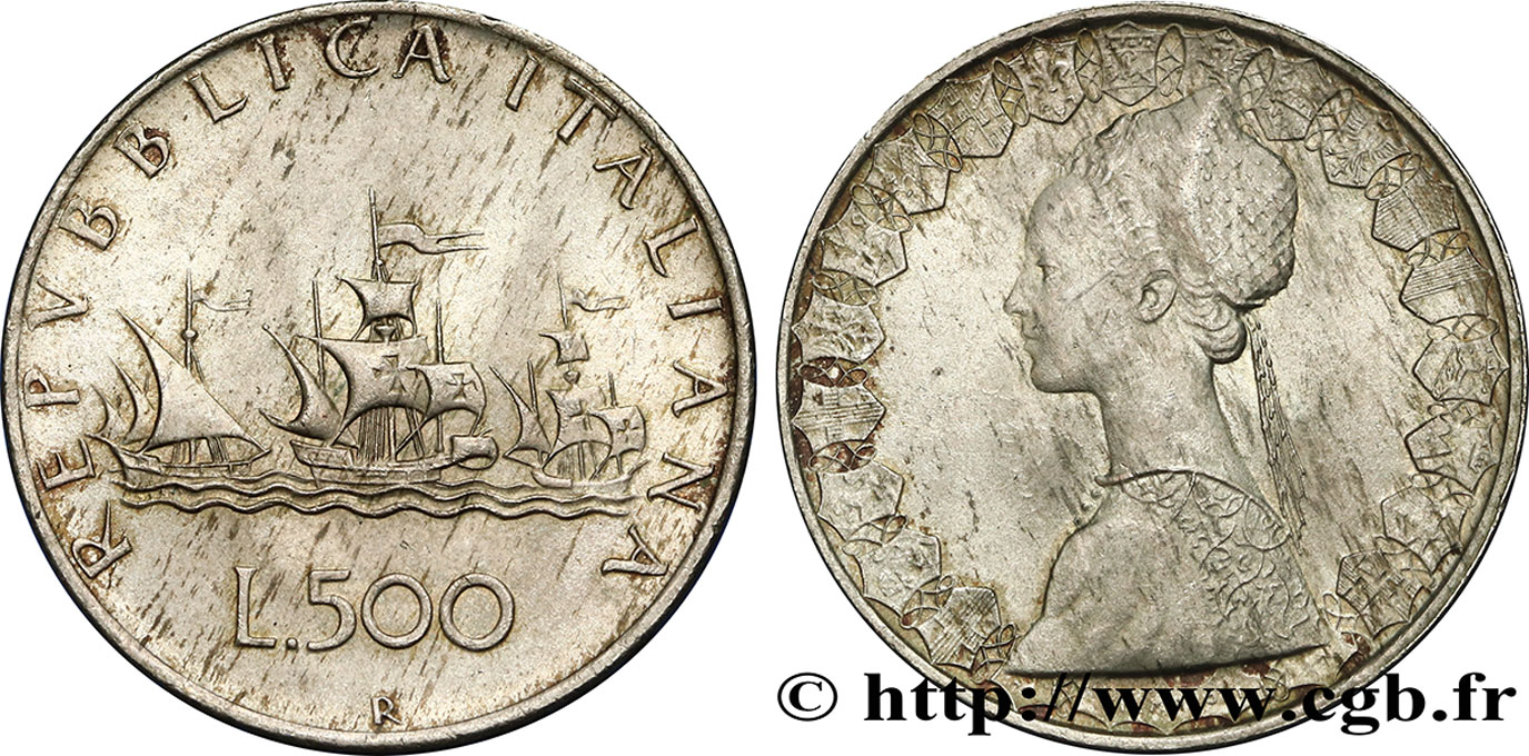 ITALY 500 Lire “caravelles” 1960 Rome MS 