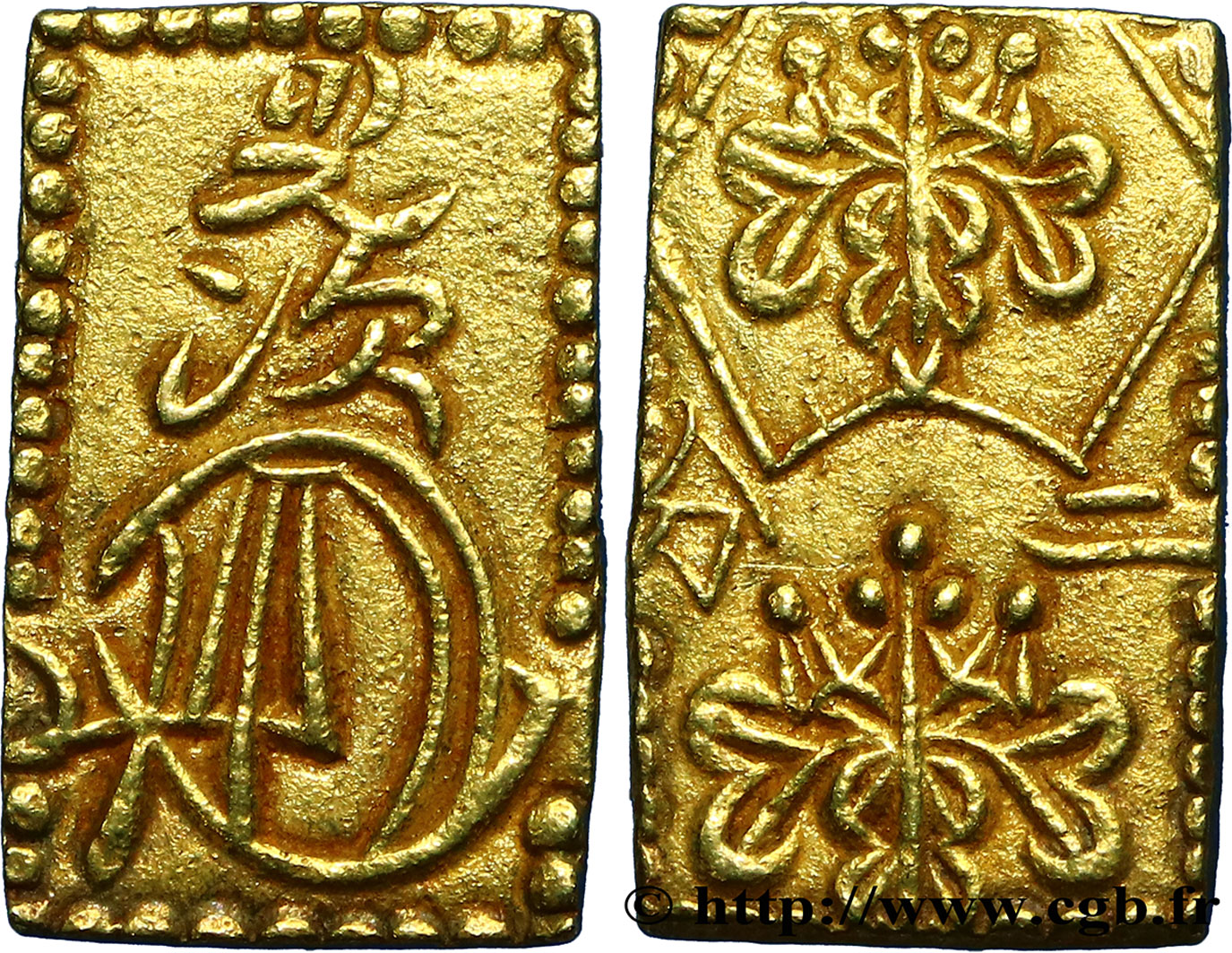 JAPON 2 Bu ou Ichibu en or et argent 1860  TTB+ 