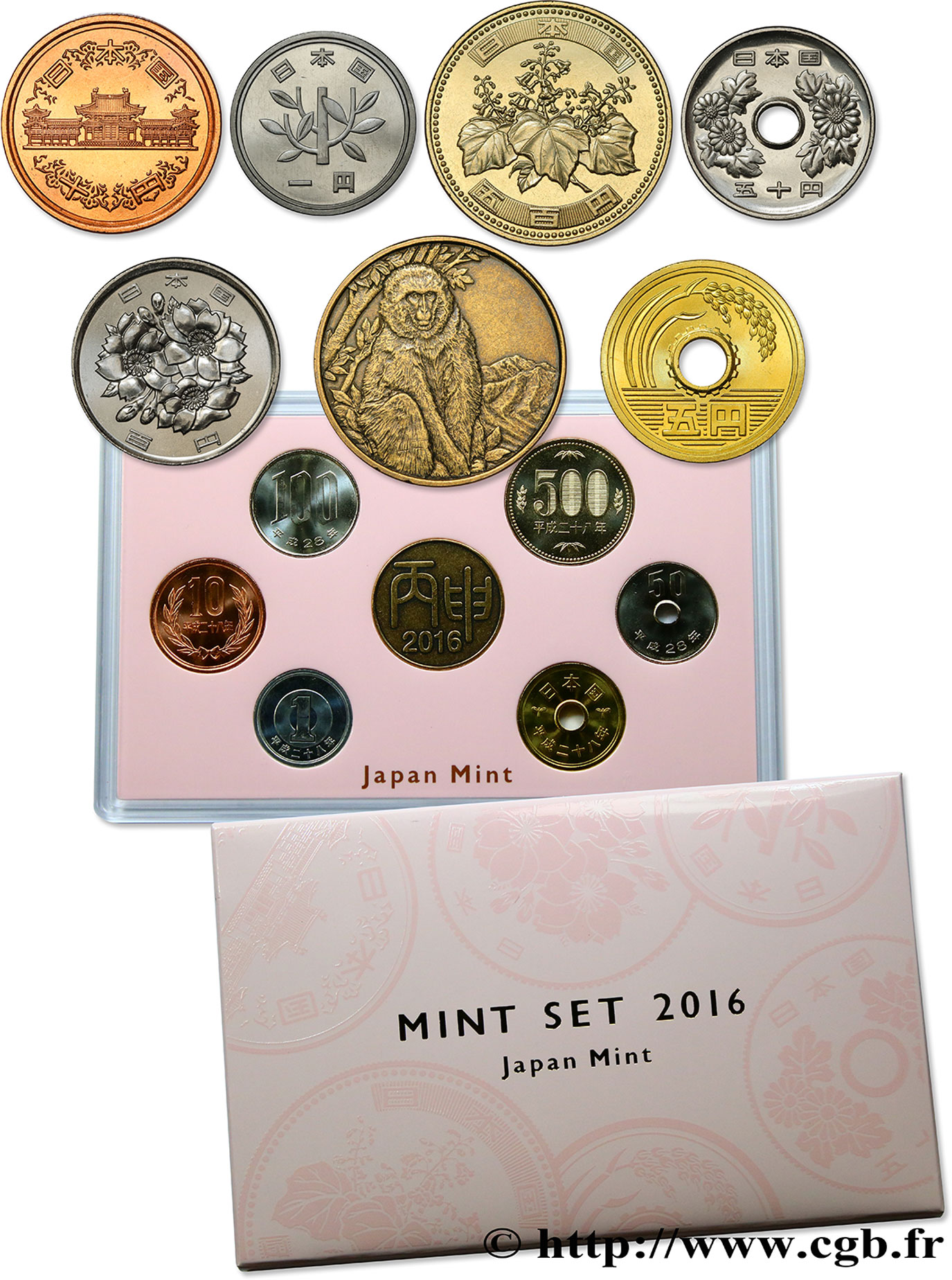 JAPóN Coin set 2016 édition du centenaire 2016  FDC 
