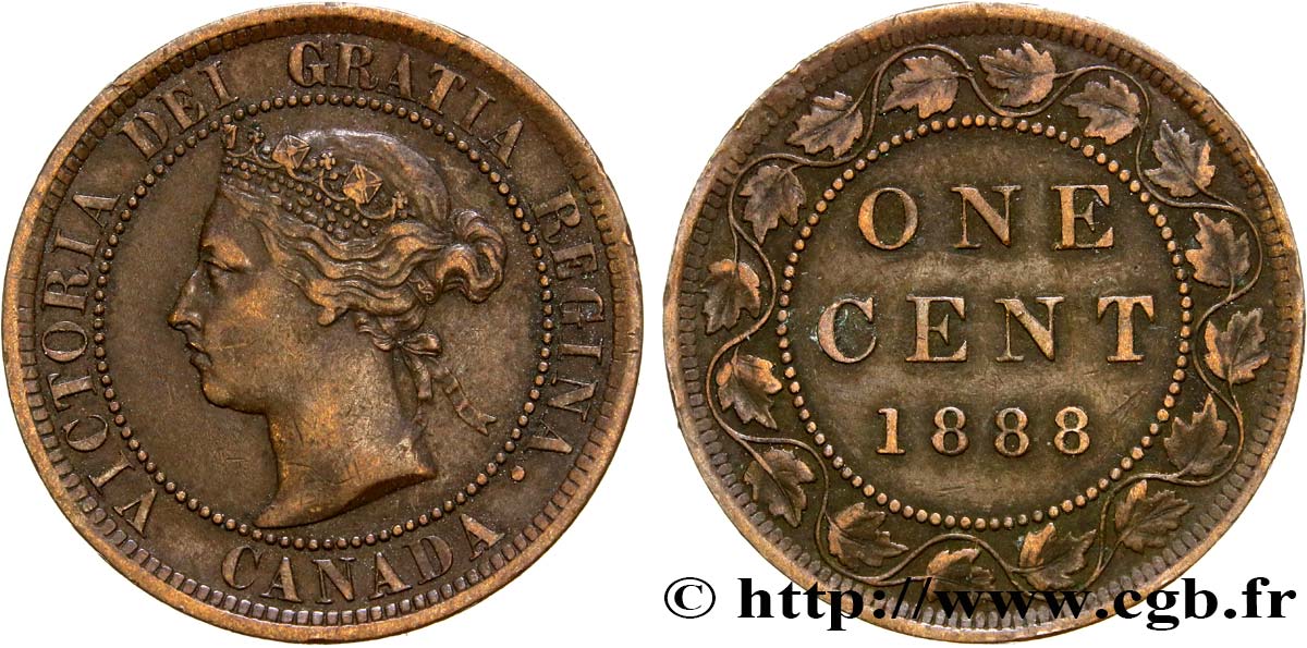 KANADA 1 Cent Victoria 1888  fVZ 
