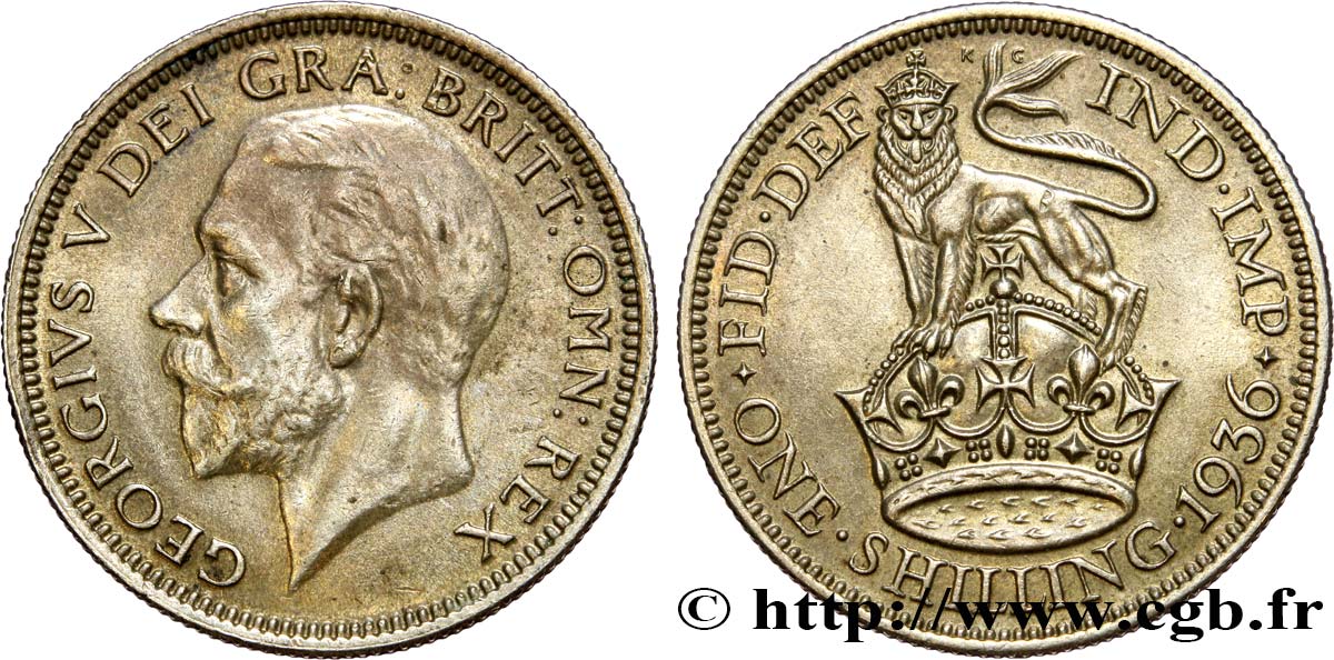 UNITED KINGDOM 1 Shilling Georges V 1936  AU 