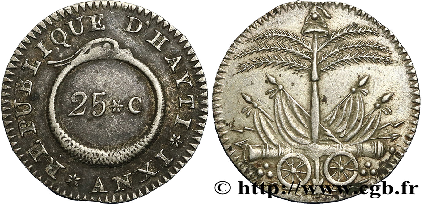 HAITI 25 Centimes an XI 1814  fVZ 