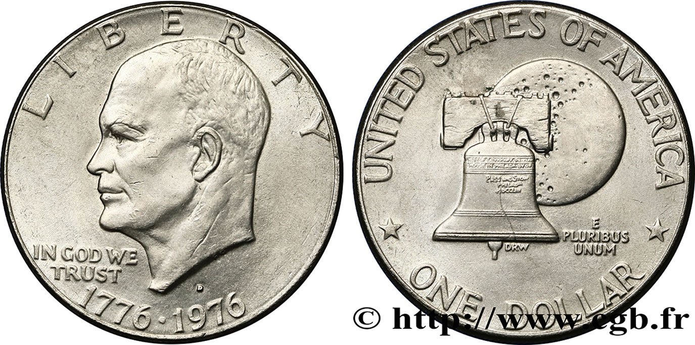 ÉTATS-UNIS D AMÉRIQUE 1 Dollar Eisenhower bicentenaire type II 1976 Denver SUP 