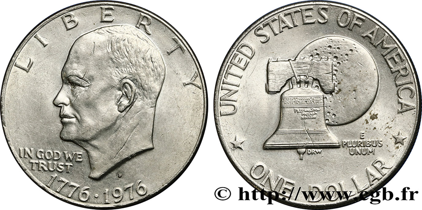 ESTADOS UNIDOS DE AMÉRICA 1 Dollar Eisenhower bicentenaire type II 1976 Denver EBC 