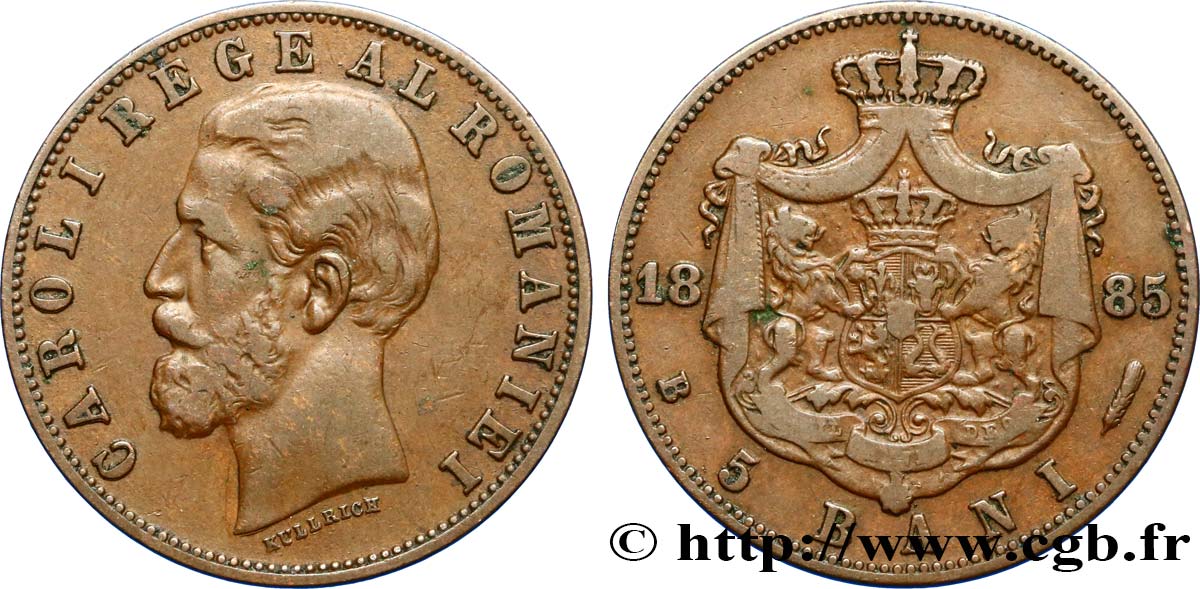 ROUMANIE 5 Bani Charles Ier 1885 Bucarest TTB 