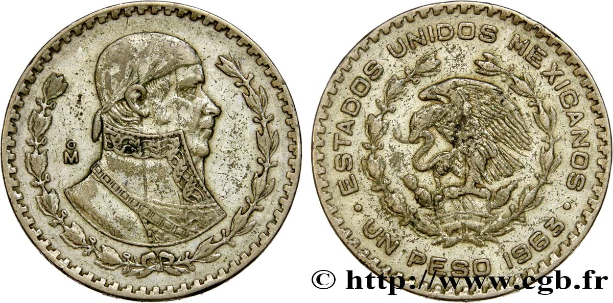 MEXICO 1 Peso Jose Morelos y Pavon 1963 Mexico XF 