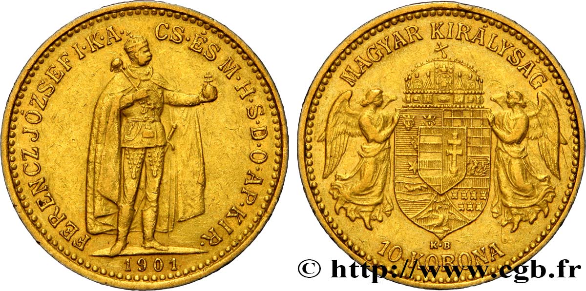 UNGARN 10 Korona François-Joseph Ier 1901 Kremnitz SS 