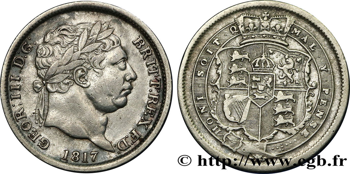 VEREINIGTEN KÖNIGREICH 1 Shilling Georges III 1817  SS 