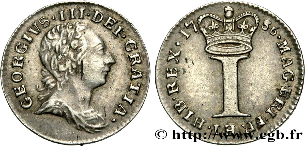 VEREINIGTEN KÖNIGREICH 1 Penny Georges III 1786  fVZ 