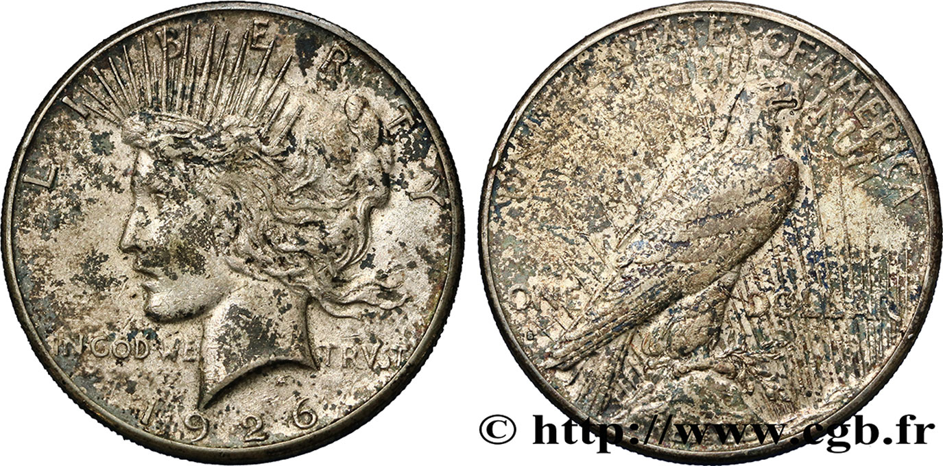 ÉTATS-UNIS D AMÉRIQUE 1 Dollar type Peace 1926 Denver TTB 