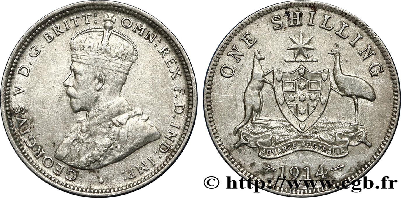 AUSTRALIE 1 Shilling Georges V 1914 Londres TB+ 