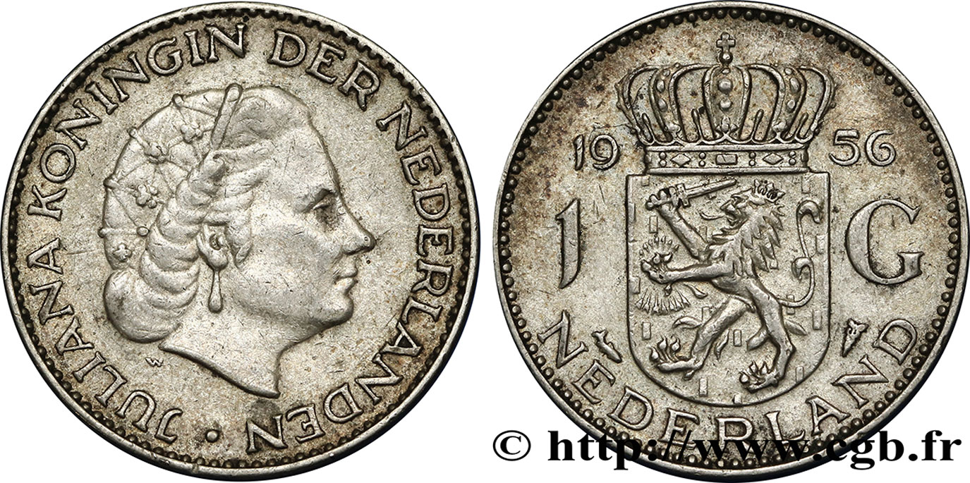 PAESI BASSI 1 Gulden Juliana 1956  SPL 