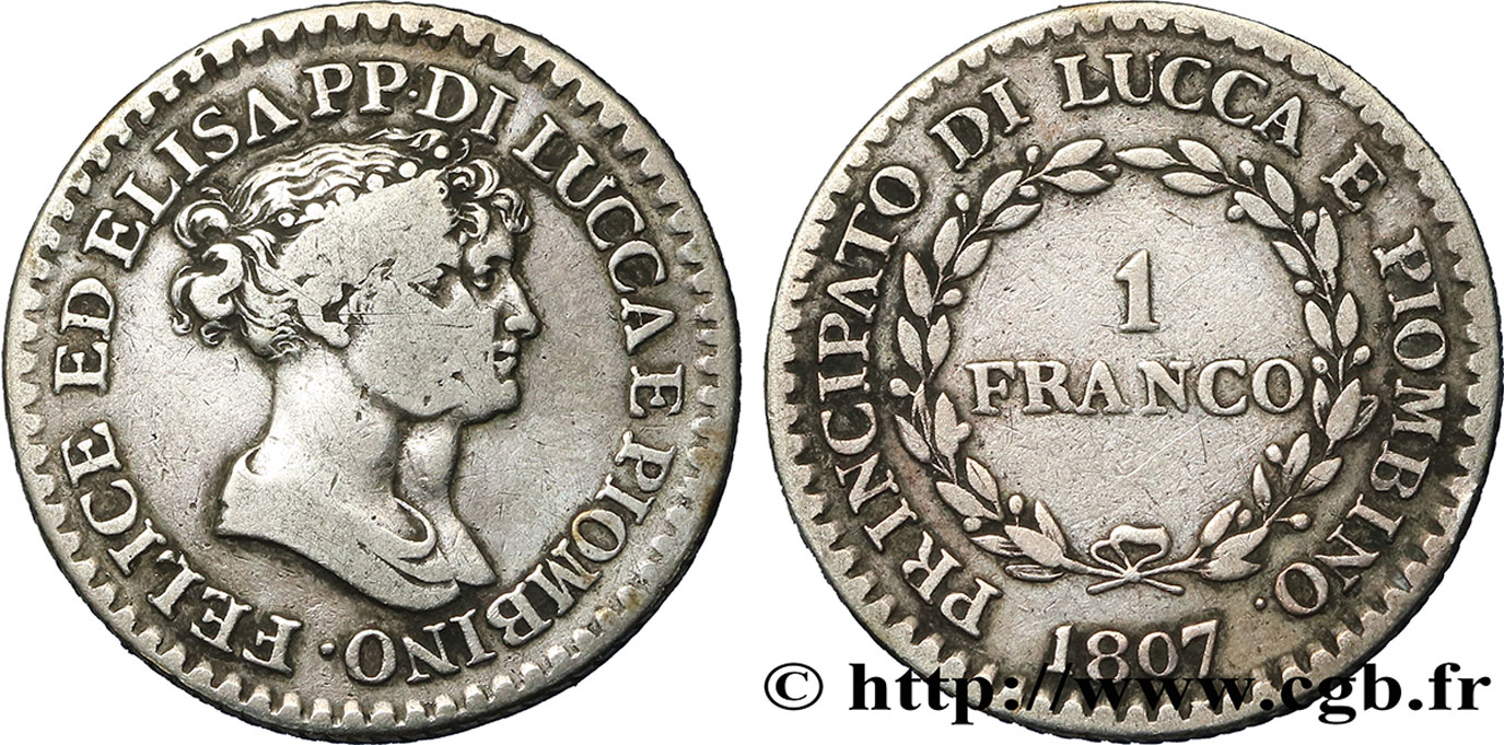 ITALIEN - LUCQUES UND PIOMBINO 1 Franco 1807 Florence S/fSS 