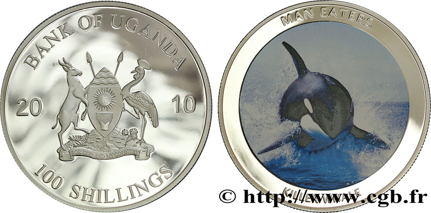 UGANDA 100 Shillings Proof série Mangeurs d’hommes : orque 2010  MS 