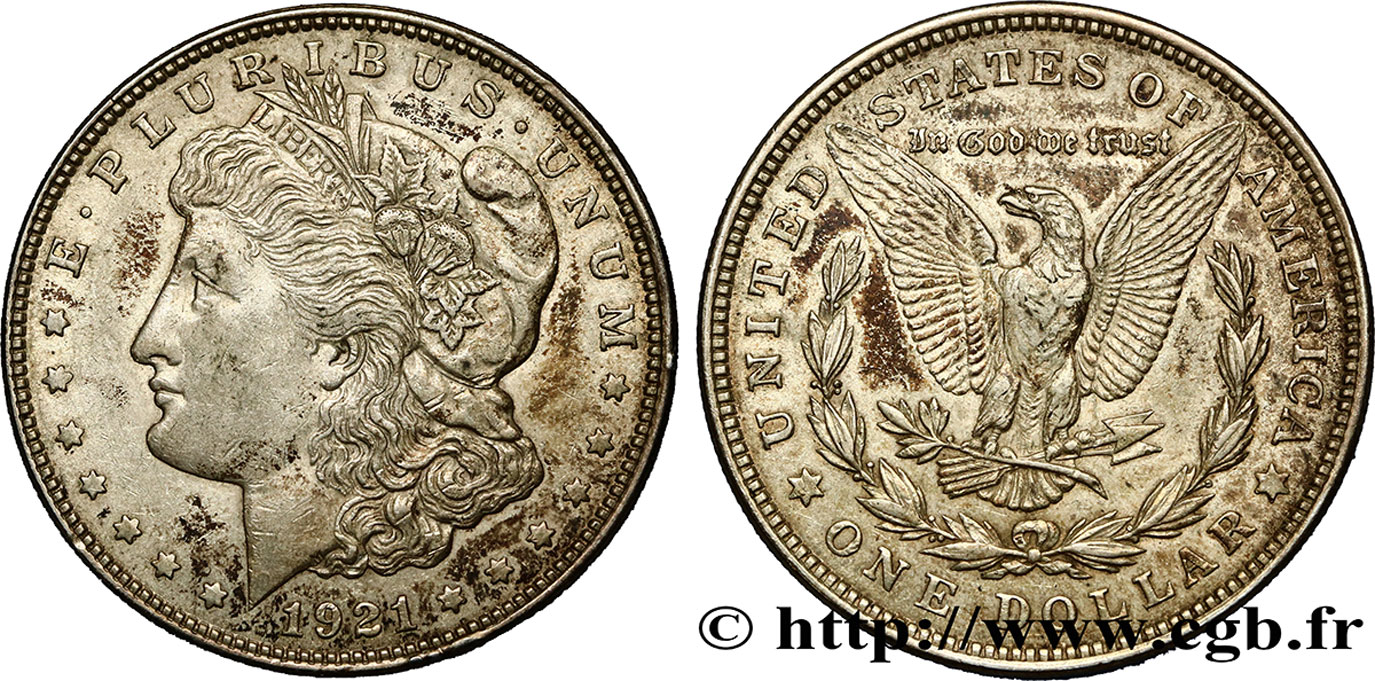 ÉTATS-UNIS D AMÉRIQUE 1 Dollar Morgan 1921 Philadelphie TTB+ 