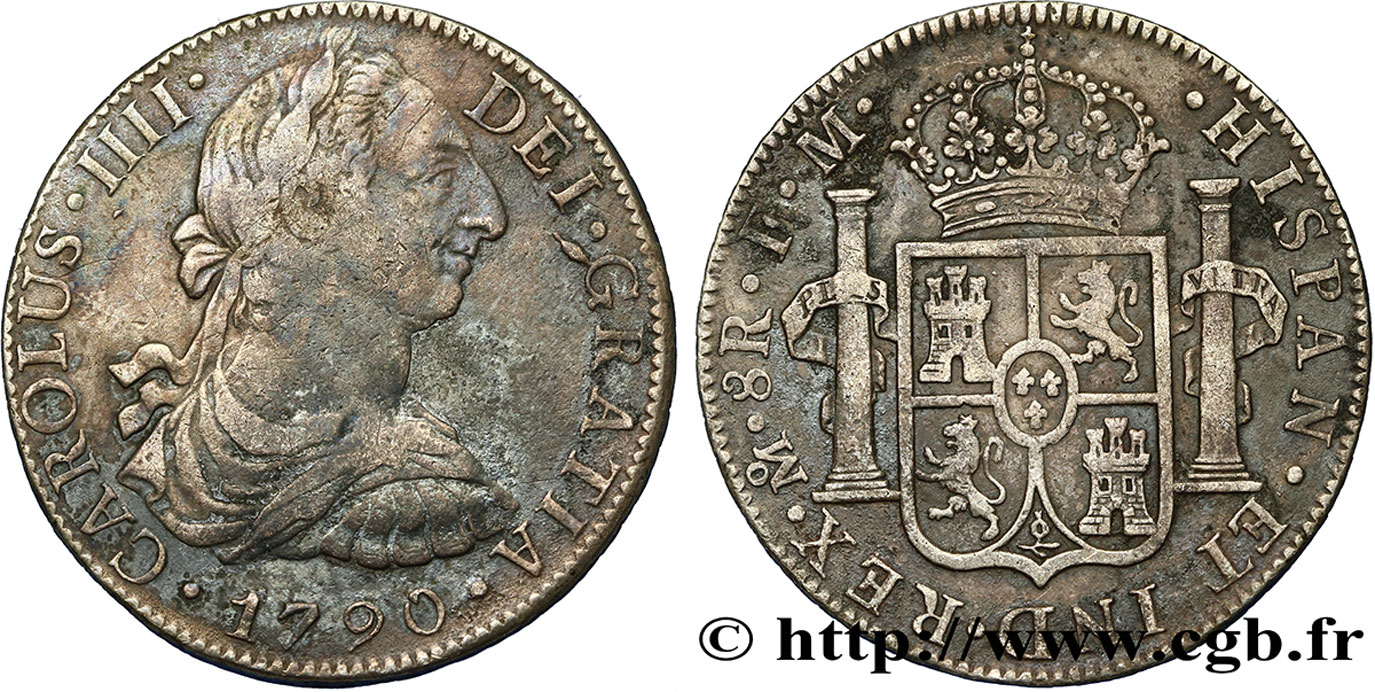 MEXICO 8 Reales Charles IV 1790 Mexico VF 