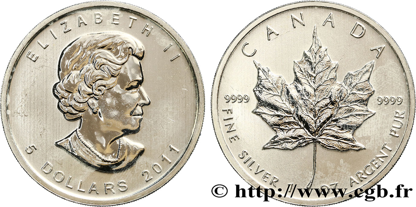 CANADA 5 Dollars (1 once) Proof feuille d’érable 2011  MS 