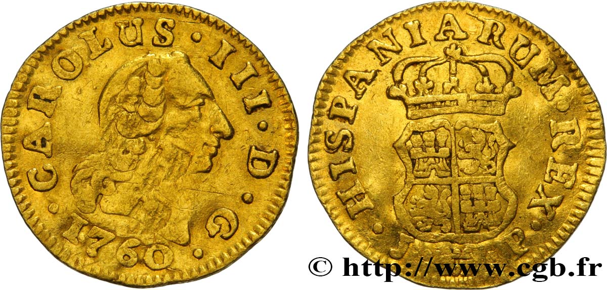 SPAGNA 1/2 Escudo Charles III 1760 Madrid q.BB 