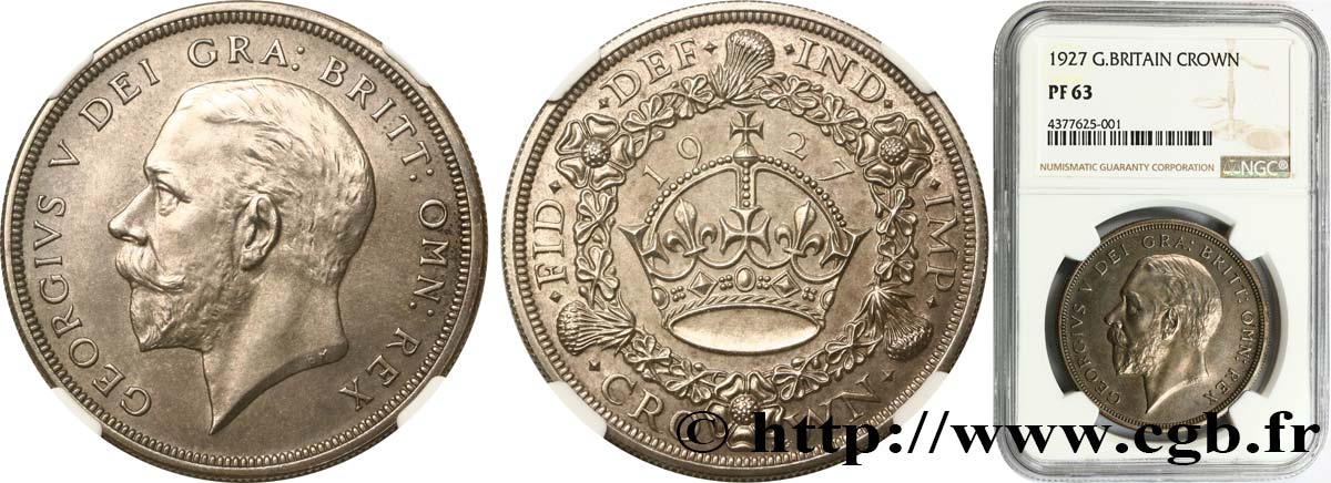 ROYAUME-UNI 1 Crown Georges V 
 1927 Londres SPL
63 NGC