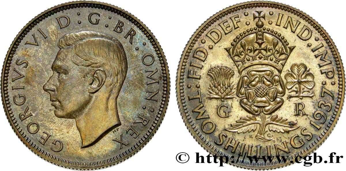 ROYAUME-UNI 1 Florin (2 Shillings) Georges VI 1937 Londres SPL 