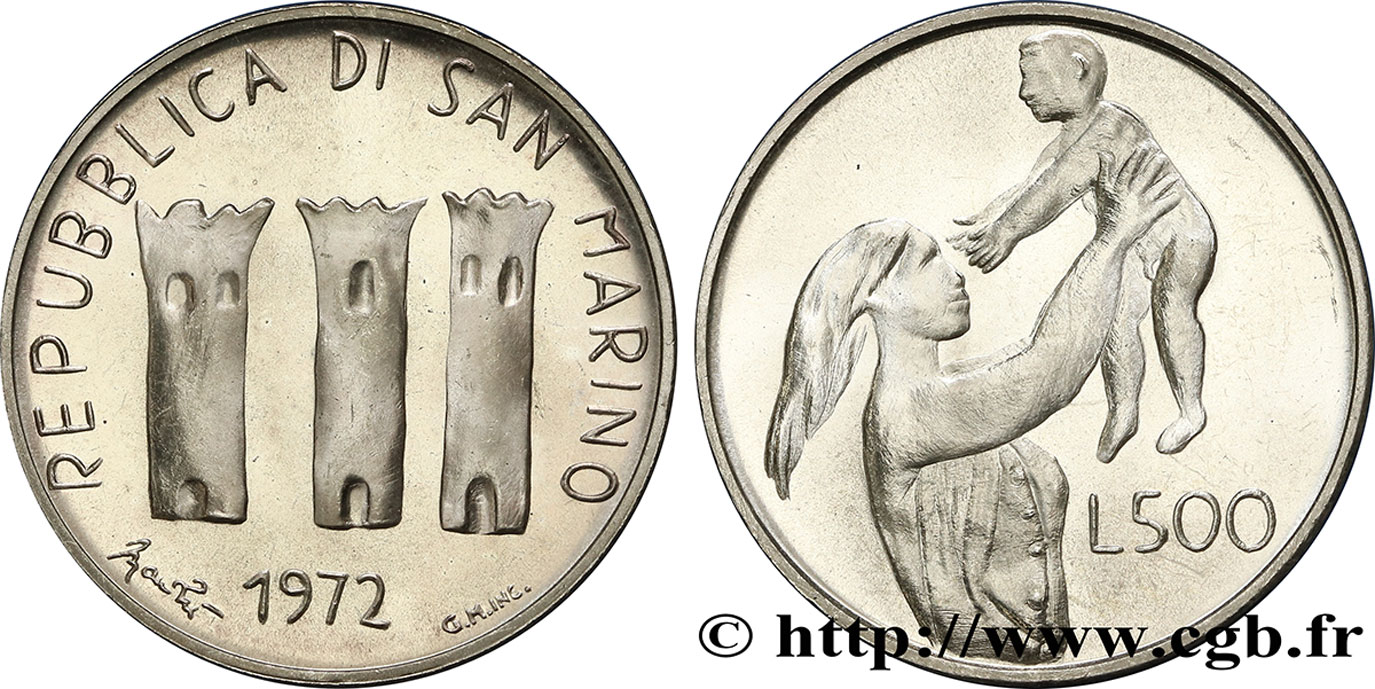 SAN MARINO 500 Lire 1972 Rome fST 