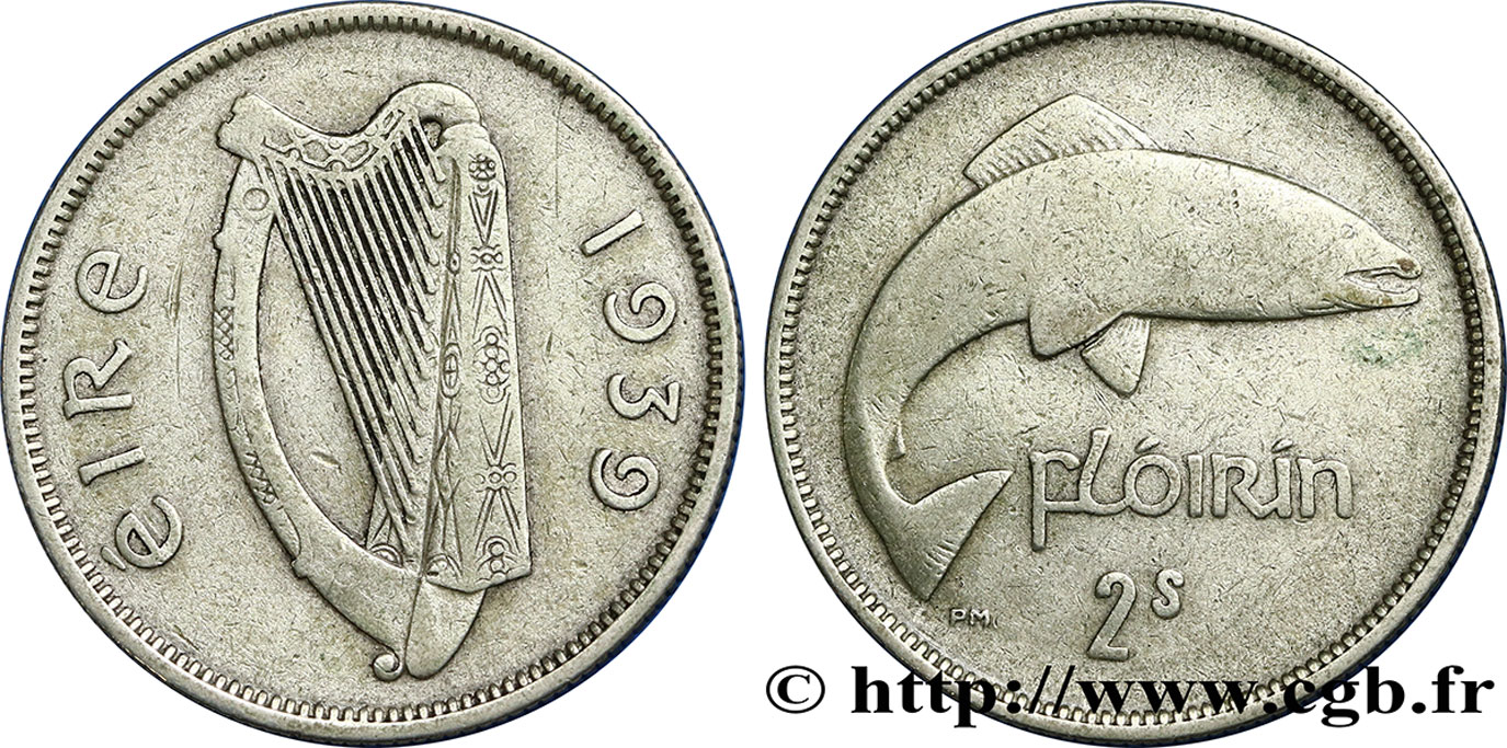 IRELAND REPUBLIC 1 Florin 1939  VF 