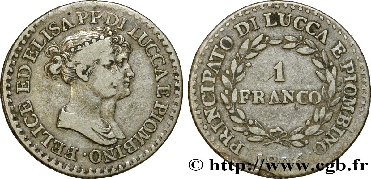 ITALY - LUCCA AND PIOMBINO 1 Franco 1806 Florence VF 