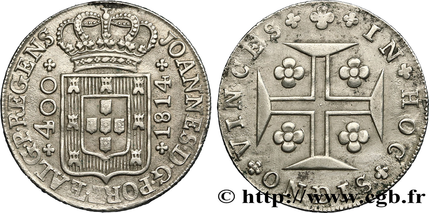 PORTUGAL 400 Reis Jean 1814  SS 