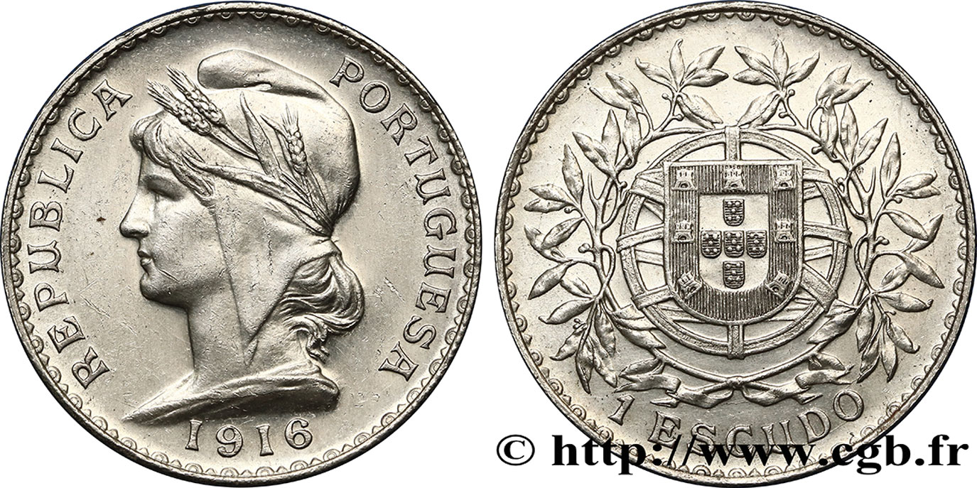 PORTUGAL 1 Escudo 1916  SUP 