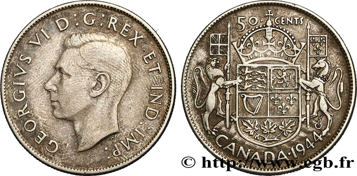 CANADá
 50 Cents Georges VI 1944  MBC 