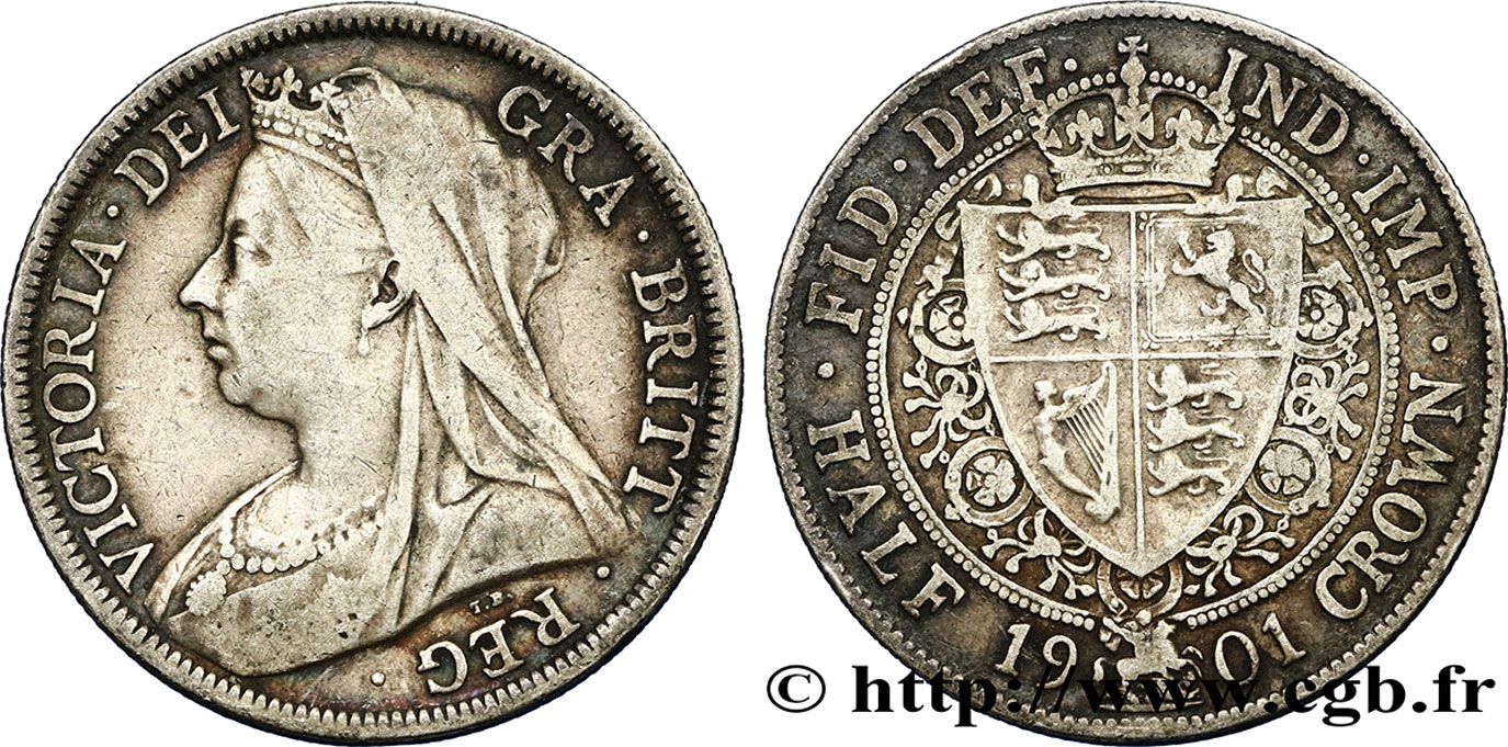 REGNO UNITO 1/2 Crown Victoria “Old Head” 1901  q.BB 
