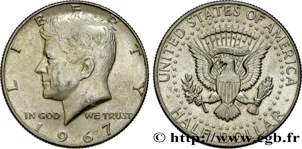 UNITED STATES OF AMERICA 1/2 Dollar Kennedy 1967 Philadelphie AU 