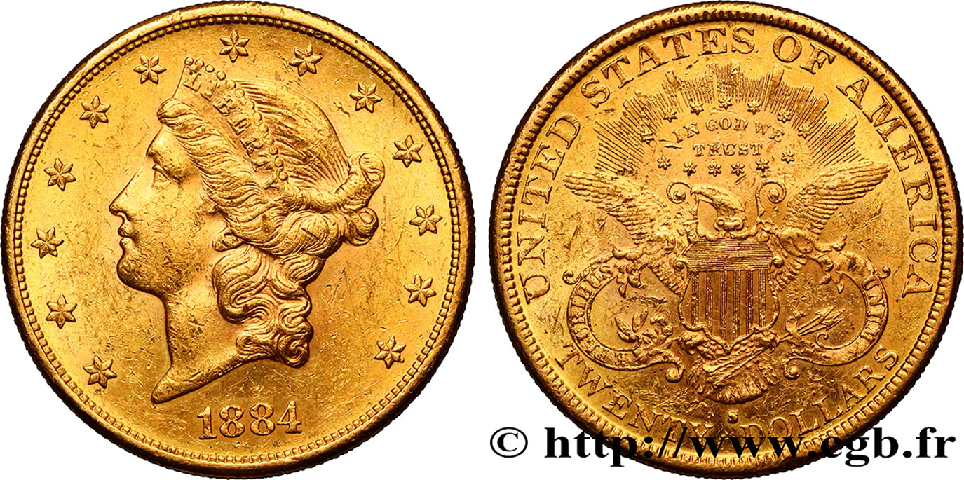 ÉTATS-UNIS D AMÉRIQUE 20 Dollars  Liberty  1884 San Francisco SUP 