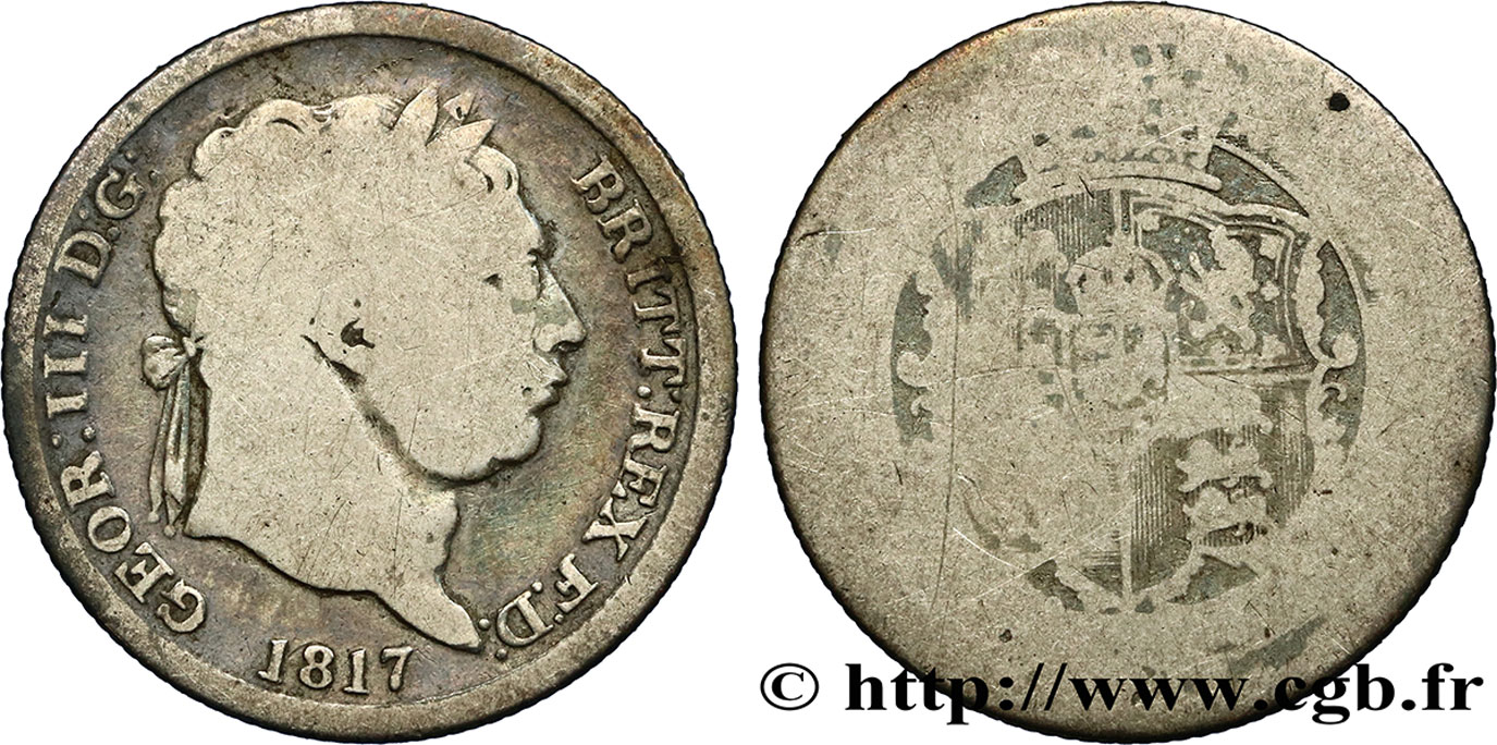 UNITED KINGDOM 1 Shilling Georges III 1817  F 