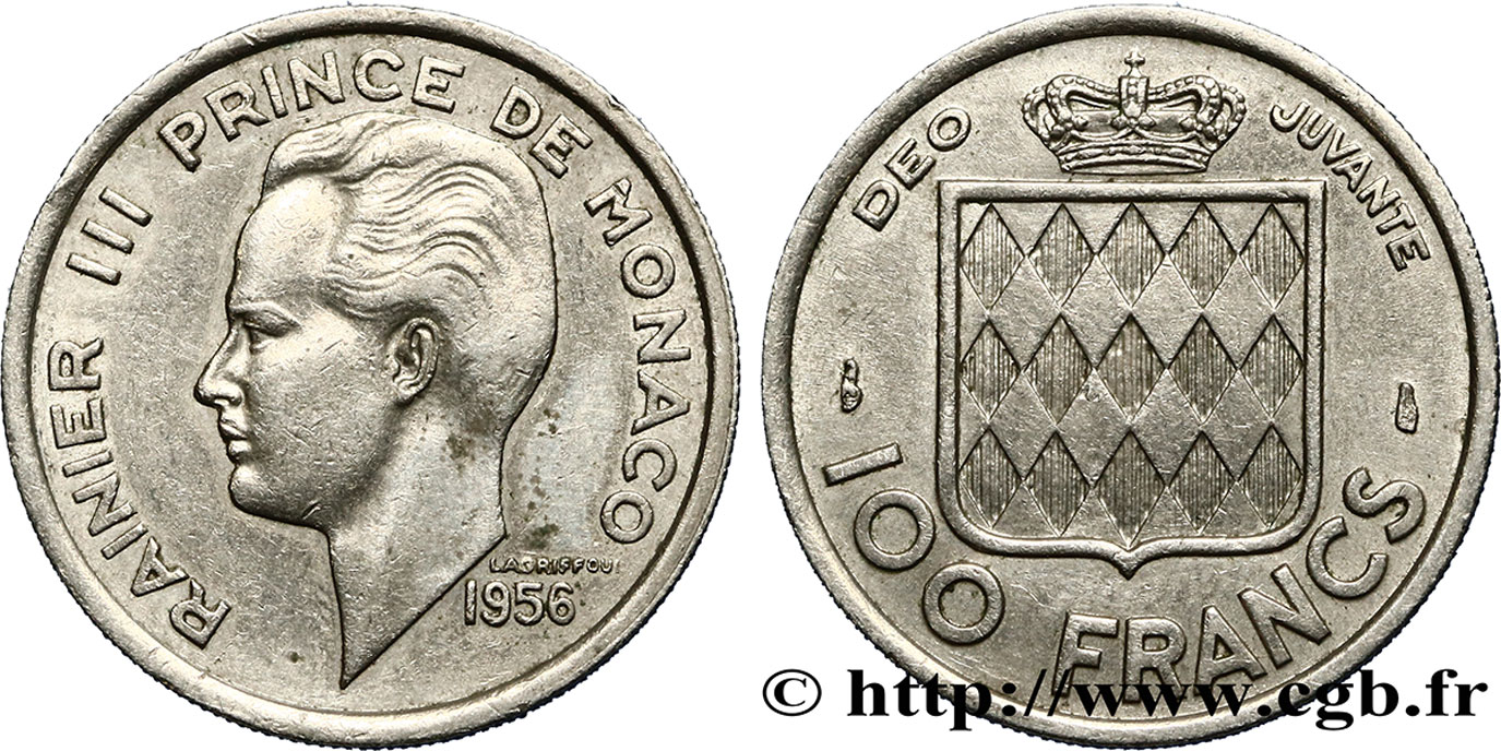 MONACO 100 francs 1956 Paris TTB 
