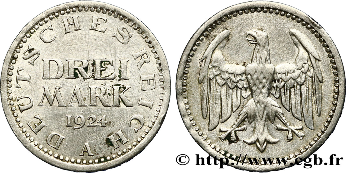 ALEMANIA 3 Mark 1924 Berlin MBC 