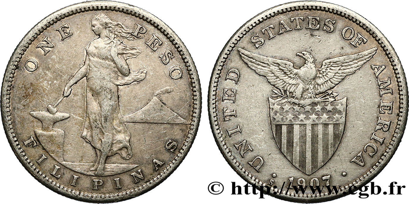 FILIPPINE 1 Peso - Administration Américaine 1907 San Francisco - S BB 
