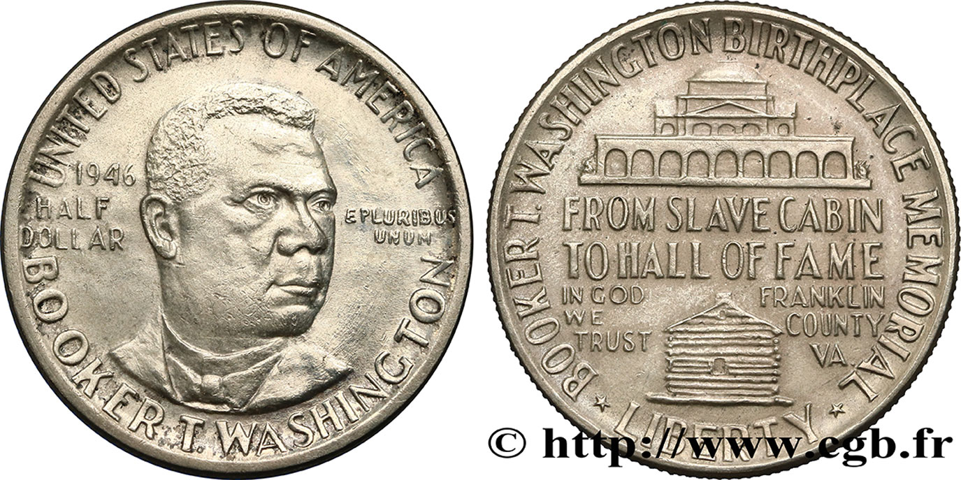 STATI UNITI D AMERICA 1/2 Dollar Booker T. Washington Memorial 1946 Philadelphie q.SPL 