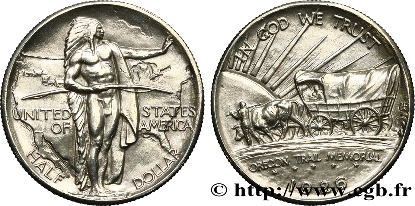 ESTADOS UNIDOS DE AMÉRICA 1/2 Dollar Oregon Trail Memorial 1926 Philadelphie EBC 