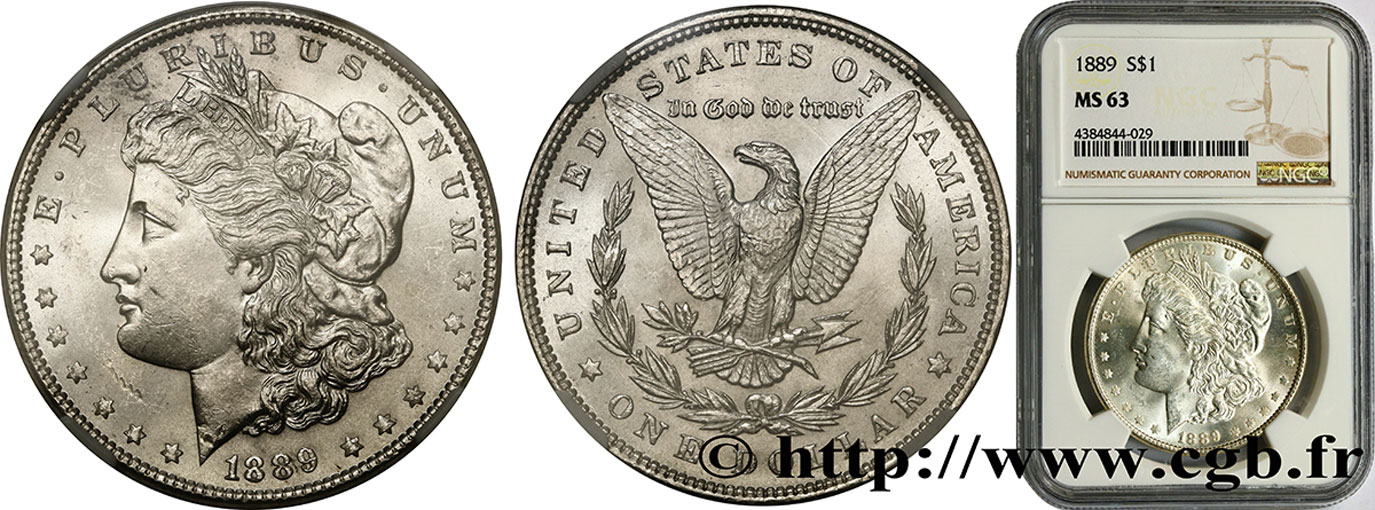 ÉTATS-UNIS D AMÉRIQUE 1 Dollar Morgan 1889 Philadelphie fST63 NGC