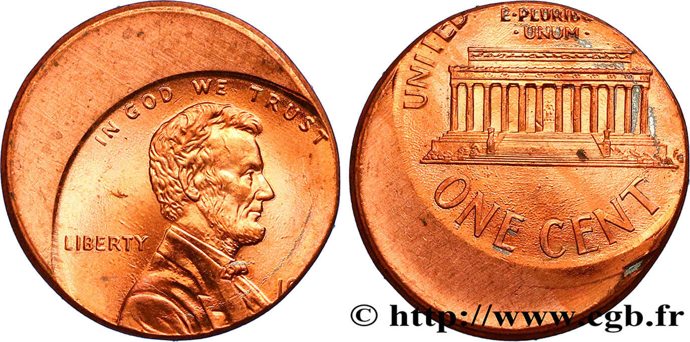 UNITED STATES OF AMERICA 1 Cent Lincoln fautée décentrée n.d.  MS 