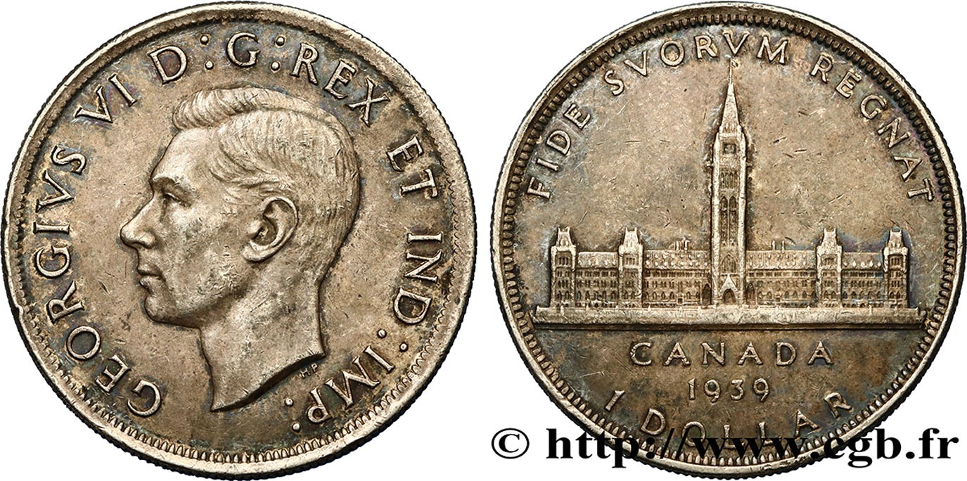 CANADA 1 Dollar Georges VI / visite royale au parlement 1939  BB 