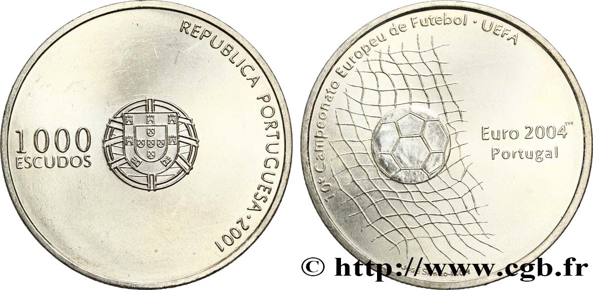 PORTUGAL 1000 Escudos 10e Championnat d’Europe de Football 2001  SPL 