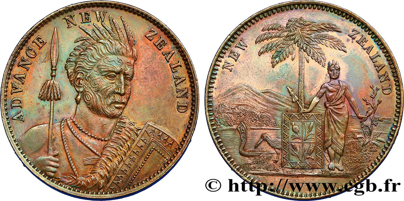 NOUVELLE-ZÉLANDE Penny ou token 1857 Christchurch SUP/TTB+ 
